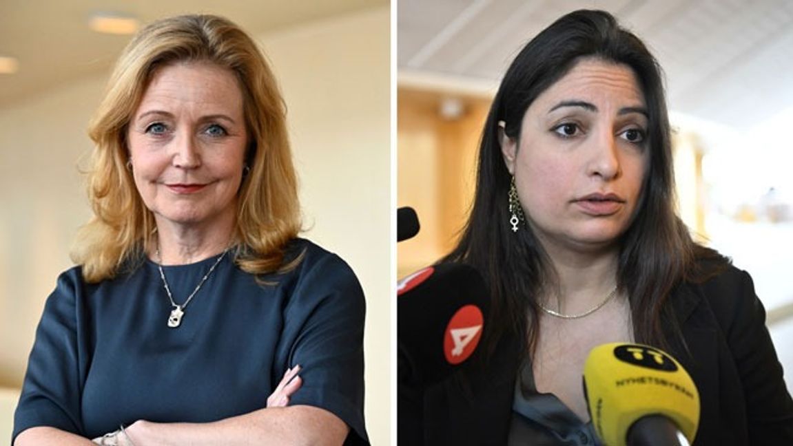 Centerpartiets väljare bryr sig minst om samarbetsfrågan – Vänsterpartiets mest. På bilden syns partiledarna Elisabeth Thand Ringqvist (C) och Nooshi Dadgostar (V). Foto: Fredrik Sandberg/TT/Viktoria Bank/TT