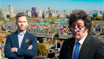 Hyresgästföreningens chefekonom Martin Hofverberg (Vänster). Foto: Filippa Ländin. Javier Milei, Argentinas president (Höger). Foto: TT/(AP Photo/Jorge Saenz). Buenos Aires. Foto: TT/AP Photo/Victor R. Caivano (Bakgrund). 