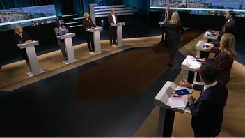 Svergies partiledare. Foto: Fakismil från SVT:s partiledare tidigare i år. 