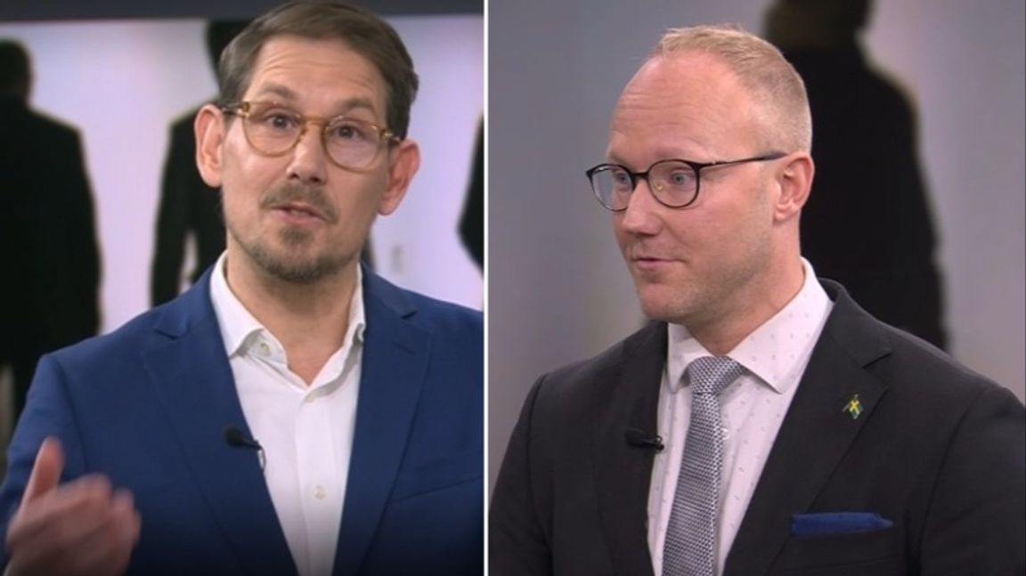 Niels Paarup Petersen (C) och Ludvig Aspling (SD). Foto: Aktuellt/SVT