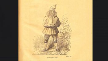 Tomtegubbe av den gamla svenska modellen, utan Disneys inflytande. Efter Llewellyn Lloyd: Svenska allmogens plägseder (1871)