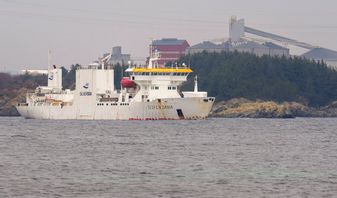 Det norskägda fraktfartyget Silver Dania har förts i hamn i Tromsø, misstänkt för inblandning i kabelsabotage. Arkivbild från 2022. Jan Kåre Ness/NTB/TT