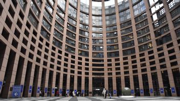 EU-parlamentets runda innergård i Strasbourg. Foto: Wiktor Nummelin / TT /