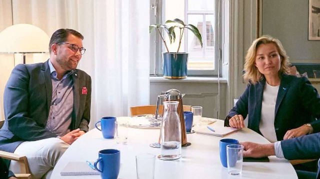 Möte mellan Sverigedemokraternas Jimmie Åkesson och Kristdemokraternas Ebba Busch. Foto: KD.