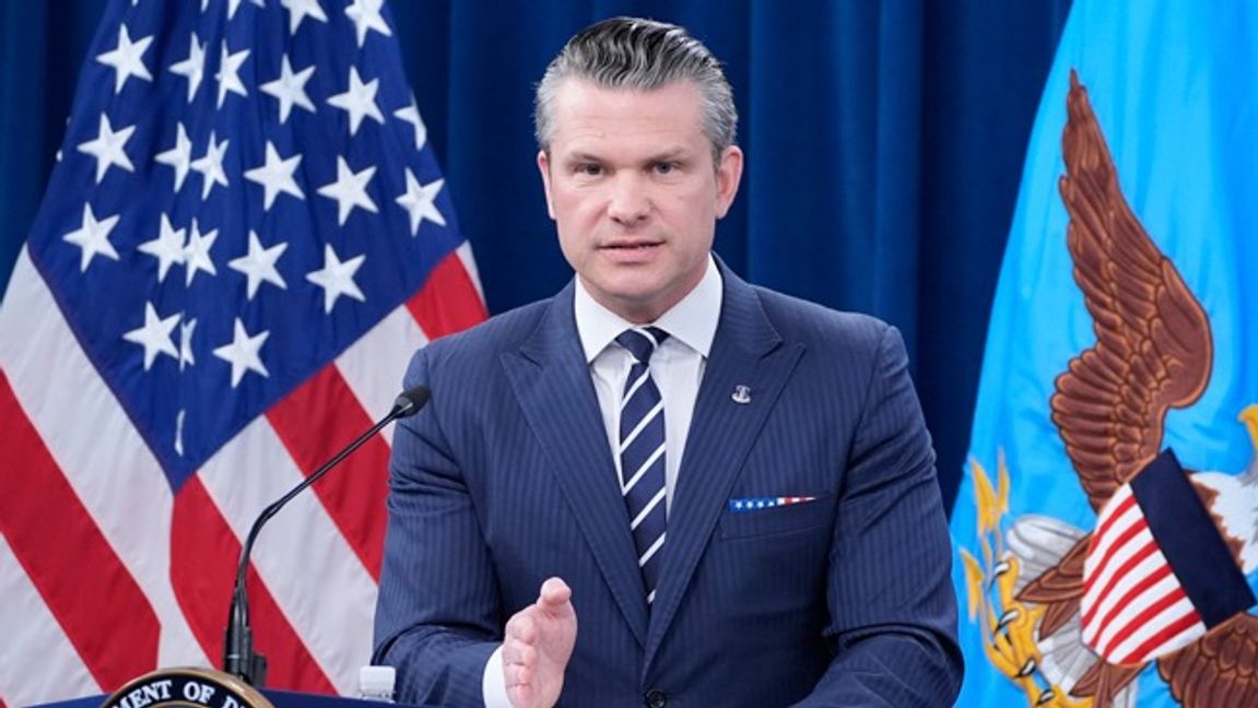 USA:s försvarsminister Pete Hegseth. Foto: AP