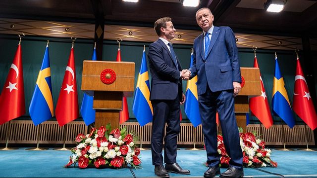 Foto: Henrik Montgomery/TT. Sveriges statsminister Ulf Kristersson tillsammans med Turkiets president Recep Tayyip Erdoğan. 