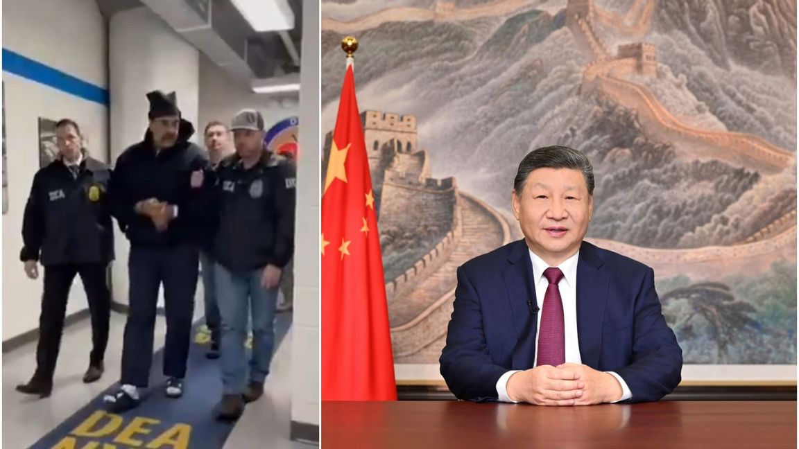 Kina hävdar att frihetsberövningen av Nicolás Maduro bryter mot internationell rätt några dagar efter att Xi Jinping lovade att återförena Taiwan med Kina. Foto: Skärmdump X/Yan Yan/AP/TT