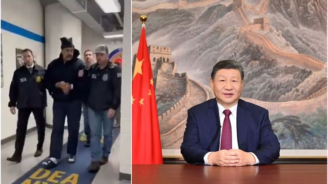 Kina hävdar att frihetsberövningen av Nicolás Maduro bryter mot internationell rätt några dagar efter att Xi Jinping lovade att återförena Taiwan med Kina. Foto: Skärmdump X/Yan Yan/AP/TT