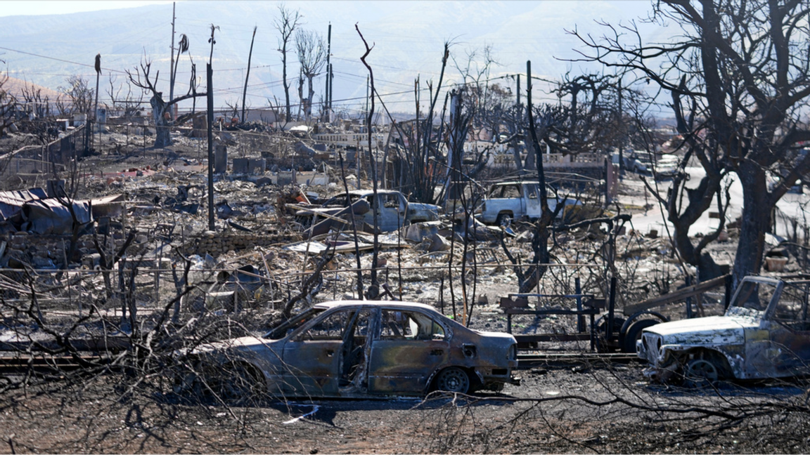 Mauis största stad Lahaina efter förra veckans bränder. Foto: Rick Bowmer/AP/TT