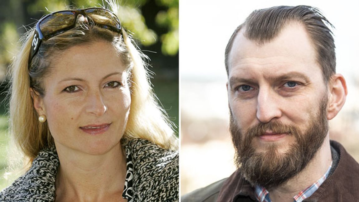 Journalisten och författaren Katerina Janouch och opinionsjournalisten Ivar Arpi berättar om hur de ser på det faktum att statsråd går ut och offentligt kritiserar enskilda journalister och opinionsbildare. Foto: Jonas Ekströmer och Carl-Olof Zimmerman/TT 