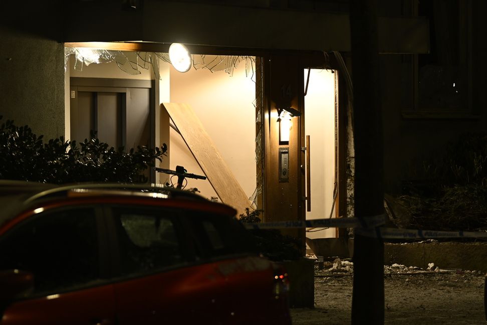 En man har gripits efter en explosion i Hammarby Sjöstad i Stockholm. Oscar Olsson/TT