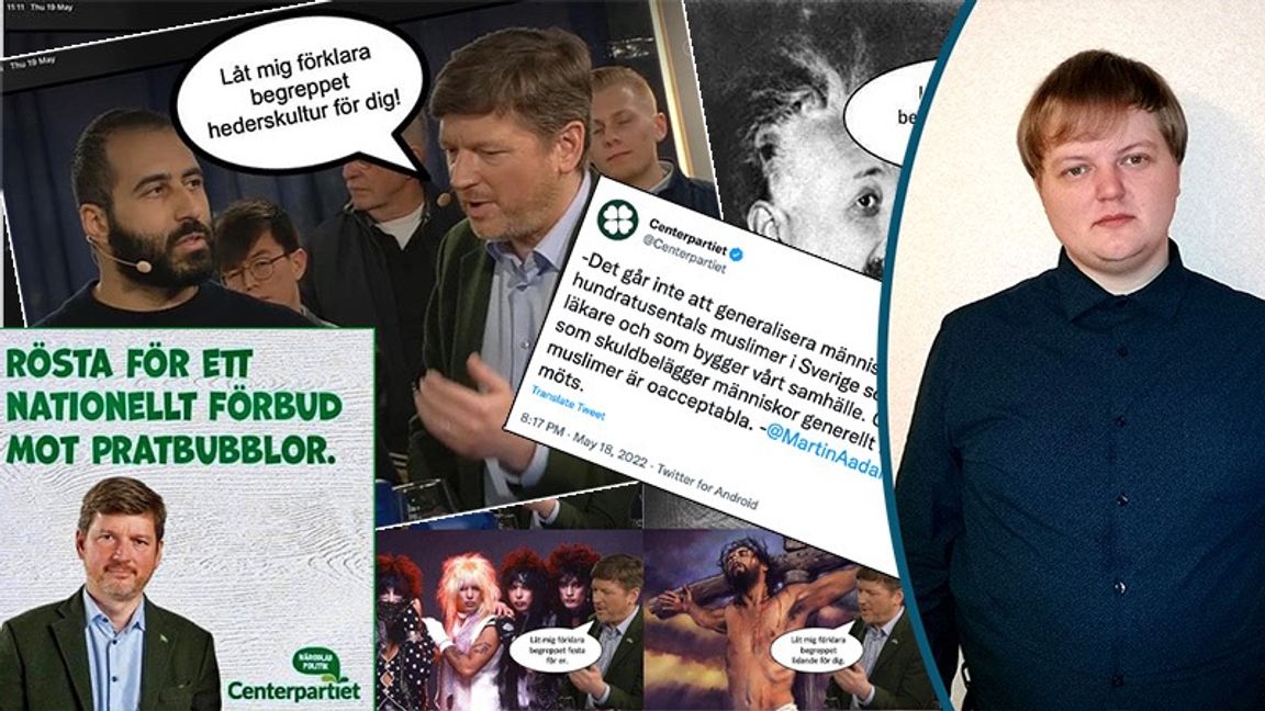 Martin Ådahls uttalanden har mötts av en mängd memes. Foto: Skärmavbild socmed/collage