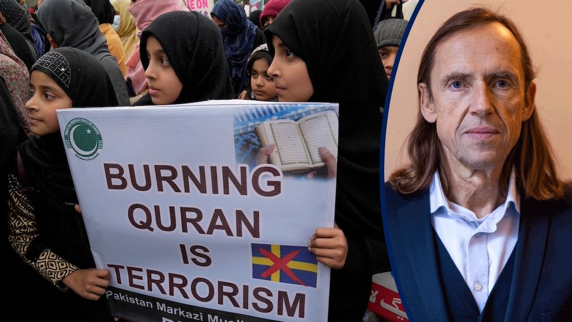 Under 2023 ledde koranbränningar i Sverige till protester runt om i den muslimska världen, här i Lahore, Pakistan. Foto: K.M. Chaudary.