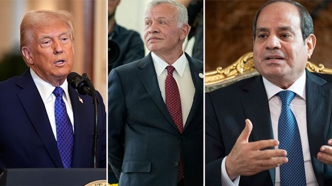 Donald Trump, Abdullah II och Abd al-Fattah al-Sisi. Bild: AP Photo/Evan Vucci/AP Photo/Alex Brandon/AP Photo/Jacquelyn Martin, Pool