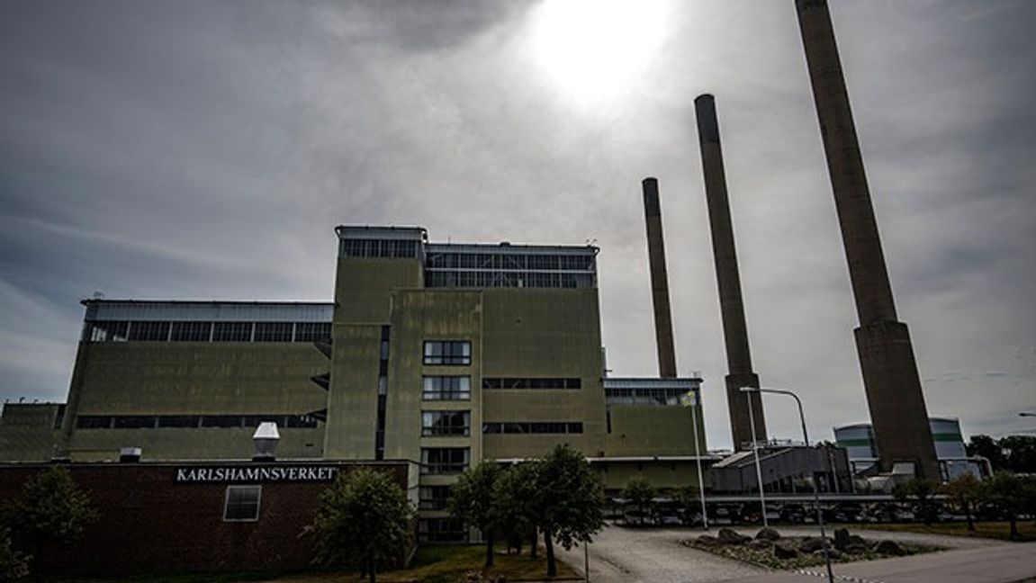 Karlshamnsverket, som på grund av en EU-förordning inte längre får användas som effektreserv. Bild: Johan Nilsson/TT