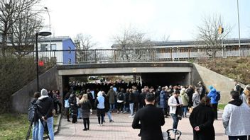 Gångtunneln vid Skärholmens simhall, där Mikael Janicki mördades den 10 april 2024. Foto: TT.