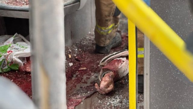 En dödad kvinna i trådbussen i Sumy.