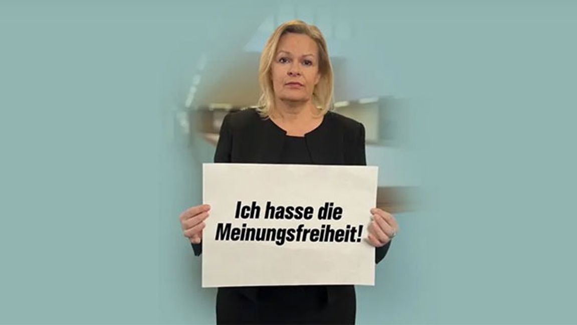 Den satirbild på Faeser som David Bendels döms för. Bild: Deutschlandkurier