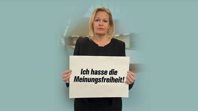 Den satirbild på Faeser som David Bendels döms för. Bild: Deutschlandkurier