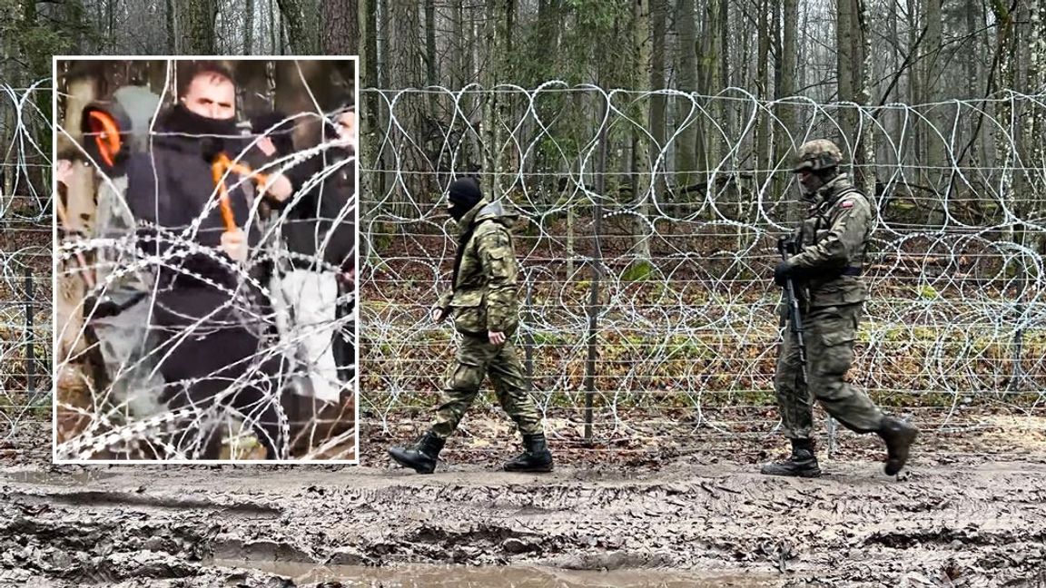 Migranter från Mellanöstern har under hösten med våld försökt ta sig in i Polen. Foto: Polska gränspolisen