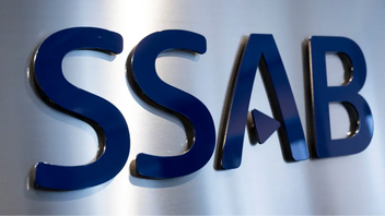 SSAB:s logotyp. Foto: Henrik Montgomery/TT