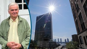 Solen går ned över FN. FOTO: Frank Franklin II / TT