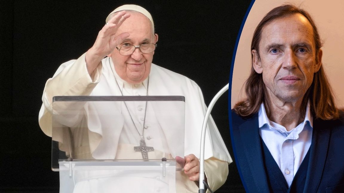 Detta är inte en facklig småpåve utan äkta vara, påve Franciskus. Foto: Andrew Medichini/AP/TT
