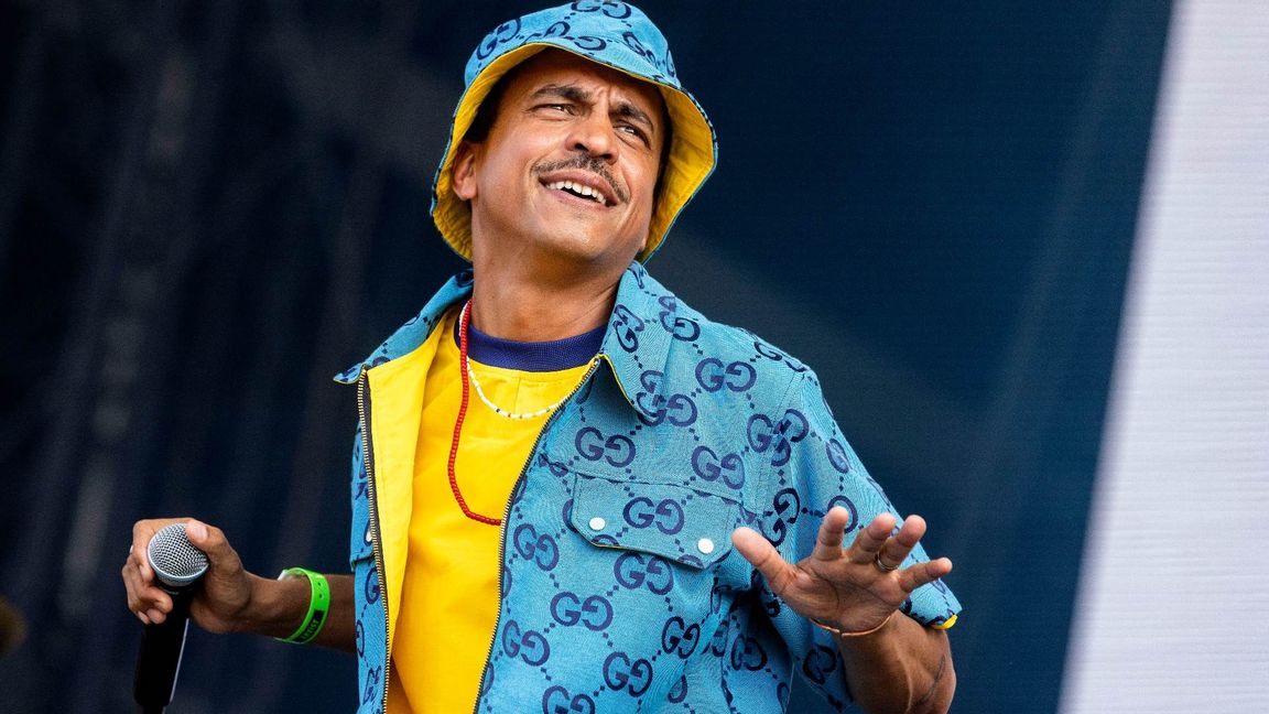 Timbuktu och Damn uppträder under Lollapaloozafestivalen på Gärdet i Stockholm på fredagen. Foto: Magnus Andersson / TT
