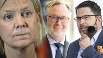 Tungt för Magdalena Andersson medan Johan Pehrson och Jimmie Åkesson kan fira. Foto: Fredrik Sandberg/Henrik Montgomery/Johan Nilsson/TT