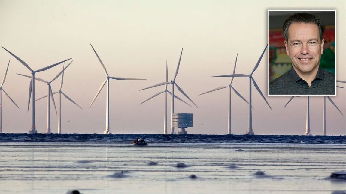 Lars Andersson, vindkraftsexpert vid Energiföretagen tror inte att det kommer att byggas så många vindkraftverk som regeringen sa vid dagens pressträff. Foto: Stig-Åke Jönsson/TT och Energiföretagen