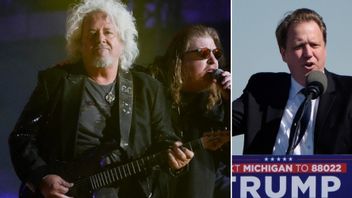 Bandet Toto och Michigans republikanska senator Aric Nesbitt. Foto: Eduardo Verdugo, Paul Sancya/AP