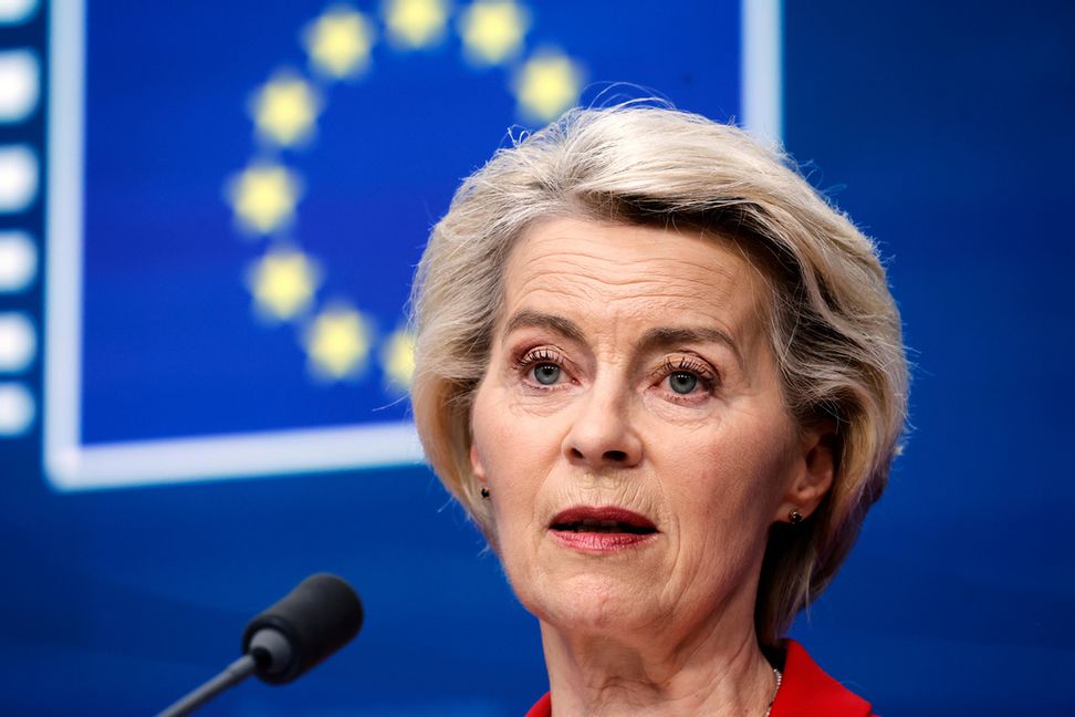 EU-kommissionens ordförande Ursula von der Leyen på EU-toppmötet. Foto: Omar Havana AP/TT
