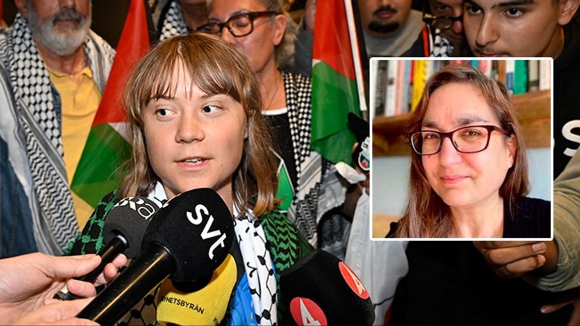 Heidi Bachram, till höger, är anhörig till gisslan. Foto: Anders Wiklund/TT/Privat