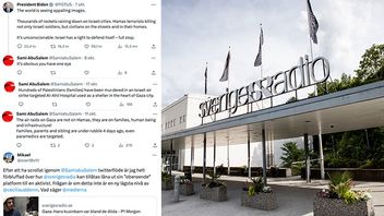 Sami Abu Salem, som används för rapportering från Gaza för SR, påstår att IDF har journalister och sjukvårdspersonal som måltavlor. Bild: Christine Olsson/TT/Faksimil X