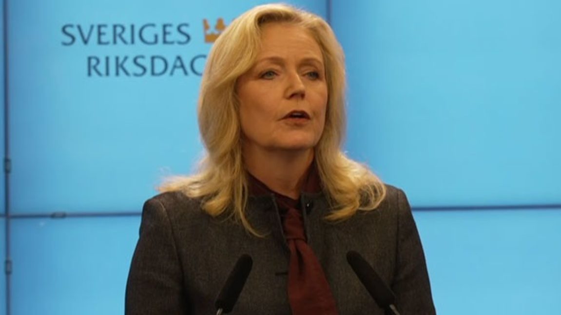 Elisabeth Thand Ringqvist (C). Foto: Skärmbild SVT.