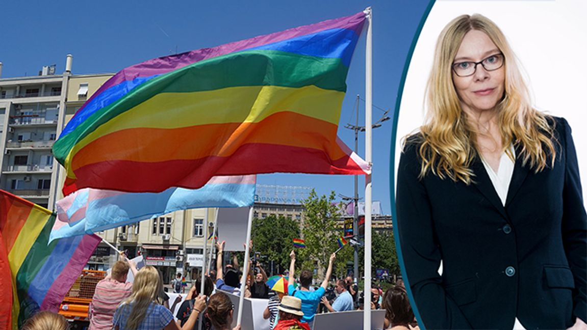 Pride-flaggan har blivit en överhetssymbol, enligt Ann Charlott Altstadt. Foto: Bojan Cvetanović (CC BY-SA 4.0)/Karl Gabor