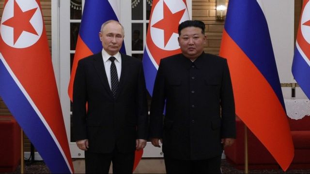 Vladimir Putin och Kim Jong-un träffades 2024. Foto: Presidential Office of Russia (CC BY 3.0)