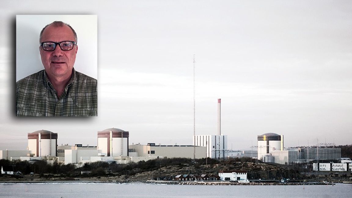 Dagens debattör Fredrik Lundell (M) och Ringhals kärnkraftverk. Foto: Privat / Pressbild