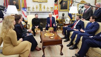 USA:s president Donald Trump och den ukrainske presidenten Volodymyr Zelenskyj i Vita huset. Doug Mills/AFP/TT