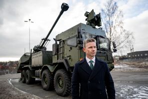 Fler artilleripjäser av typen Archer ingår i det senaste militära stödpaketet till Ukraina som försvarsminister Pål Jonson (M) presenterade på torsdagen. Arkivbild. Foto: Christine Olsson/TT