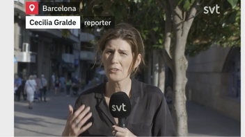 SVT kunde inte rapportera om värmen från Sverige utan behövde vara på plats. Foto: Screenshot