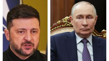 Fotokollage med Ukrainas president Volodymyr Zelenskyj till vänster, som här pratar på en presskonferens den 3 februari och Rysslands president Vladimir Putin till höger, som här ses i Kreml den 10 februari 2026. Foto: AP Photo/Sergei Grits och Vyacheslav Prokofyev/Sputnik
