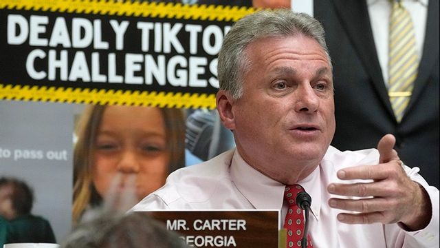 Från kongressutfrågningen om TikTok i slutet av mars. Foto: Alex Brandon/AP/TT