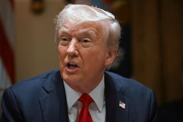 President Donald Trump samlade hela sin regering för första gången under onsdagen. AP/TT