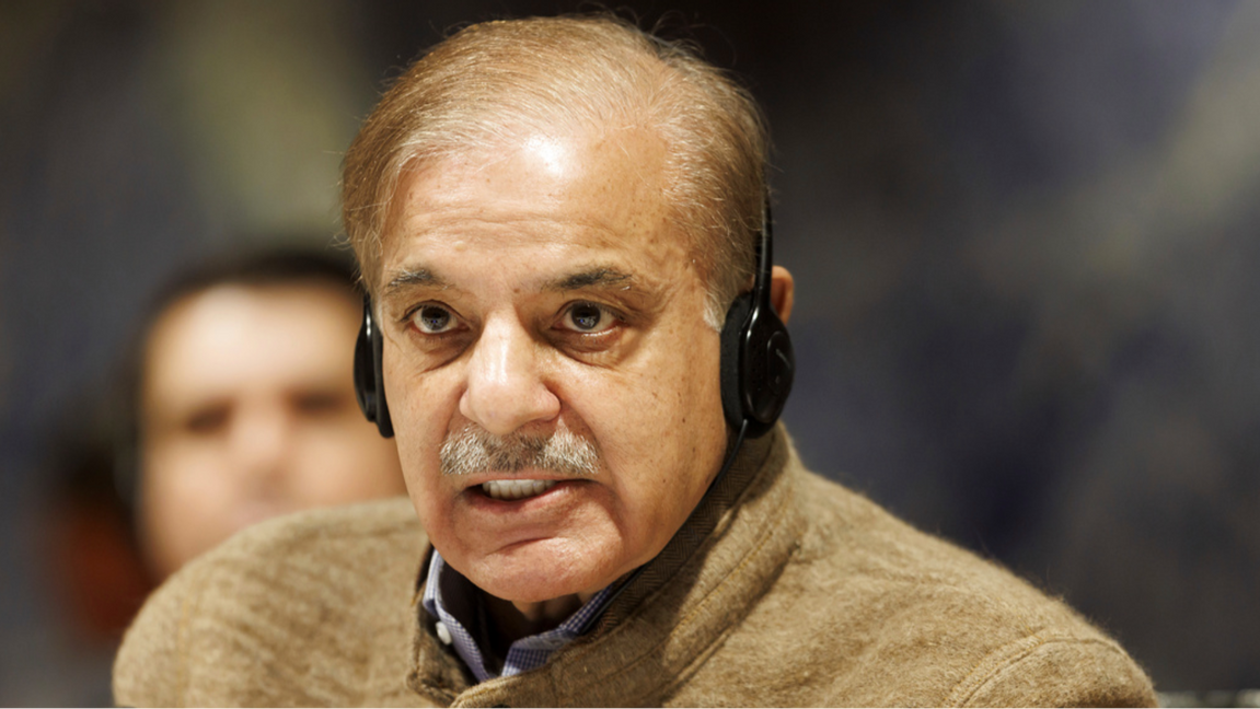 Pakistans premiärminister Shehbaz Sharif. Foto: Salvatore Di Nolfi/Keystone/AP/TT