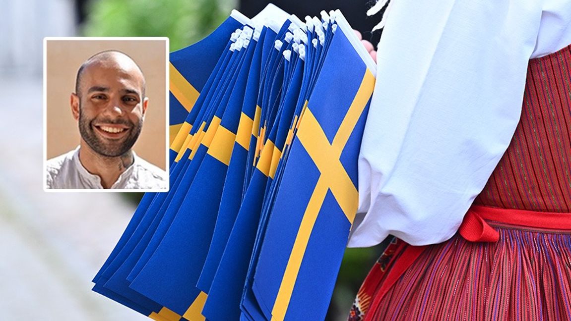 ”Lösningen är varken multikulturell relativism eller reaktiv massåtervandring. Lösningen är en ny svensk berättelse där olika mindre nationer i Sverige förenas under en supernation”, skriver Mosa Mazroui-Sebdani. Foto: Privat/Claudio Bresciani/TT