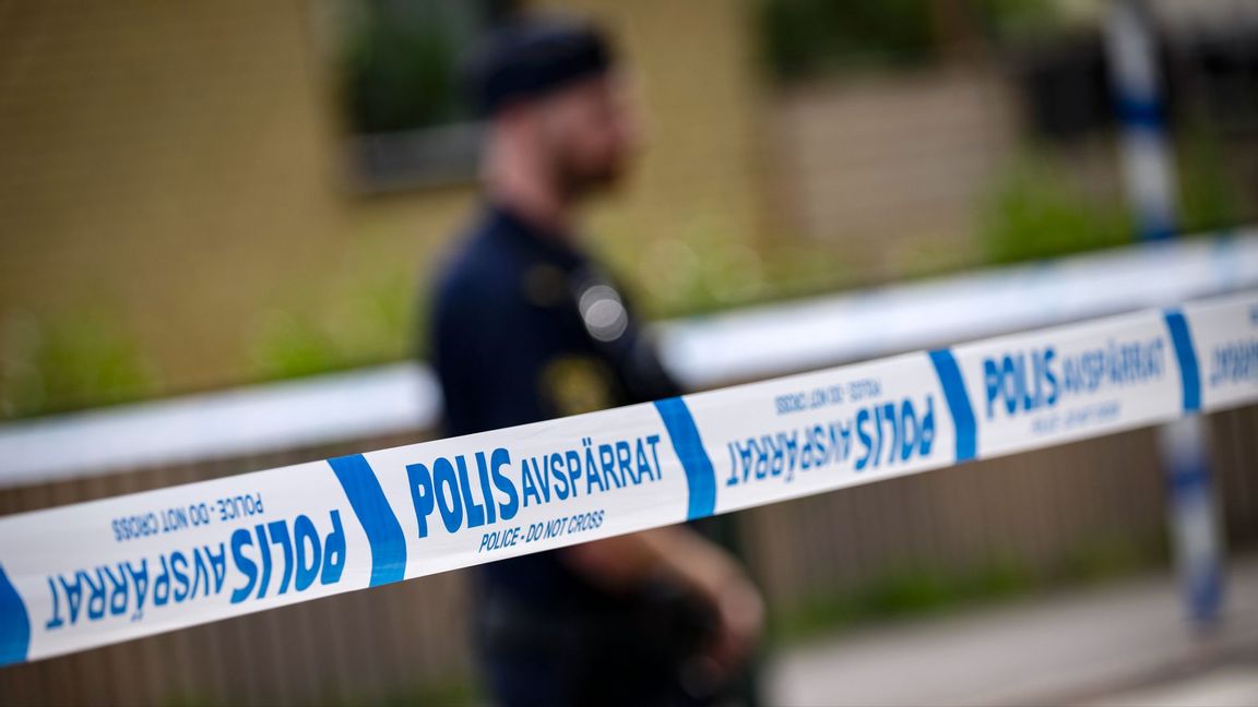 Polisens avspärrningsband vid en brottsplats. Genrebild. Foto: Johan Nilsson/TT
