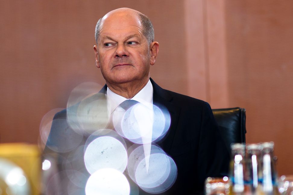 Tysklands förbundskansler Olaf Scholz under ett möte förra veckan. Foto: Markus Schreiber/AP/TT
