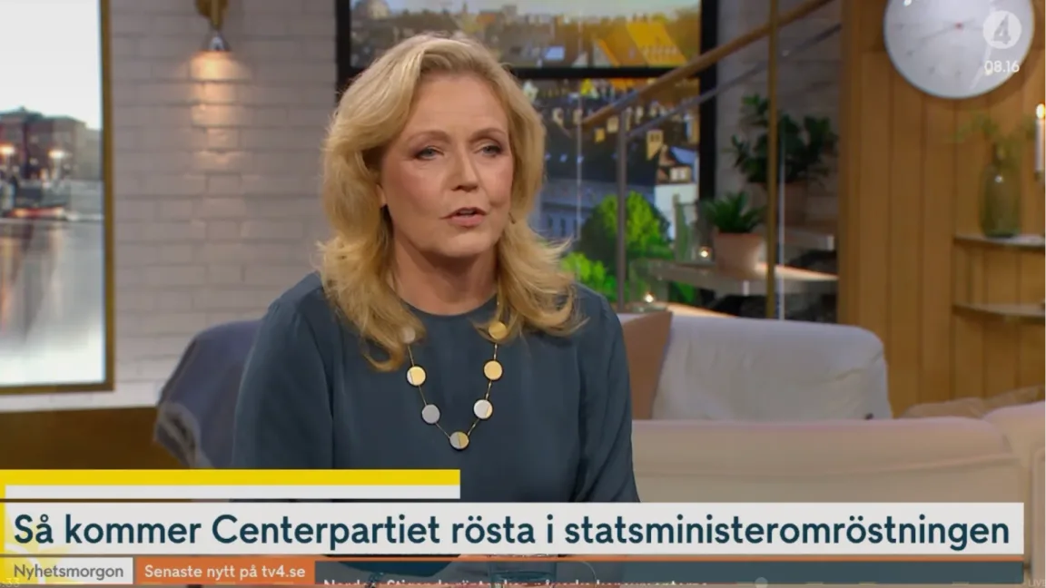 Elisabeth Thand Ringqvist i TV4:s Nyhetsmorgon. Foto: Skärmdump via TV4