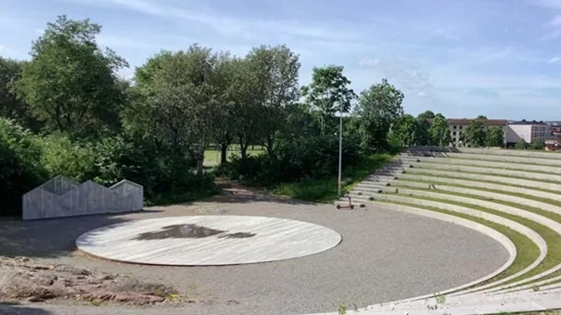 Det har skett ett bombdåd i Källparken i Uppsala under lördagskvällen. Foto: Uppsala kommun